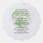 Christelijke Memorial Keepsake Bird Hummingbird Ornament Kaart (Achterkant)
