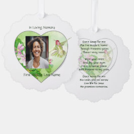 Christelijke Memorial Keepsake Bird Hummingbird Ornament Kaart