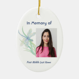 Christelijke Memorial Keepsake Dragonfly Waterverf Keramisch Ornament