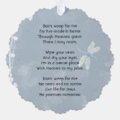 Christelijke Memorial Keepsake Dragonfly White Flo Ornament Kaart (Achterkant)