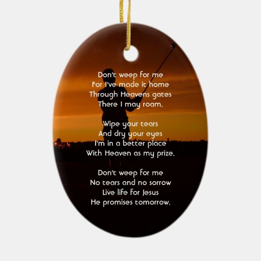 Christelijke Memorial Keepsake Golfer Golfen Keramisch Ornament (Achterkant)