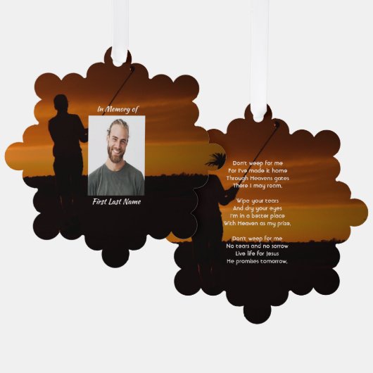 Christelijke Memorial Keepsake Golfer Golfen Ornament Kaart (Voorkant / Achterkant)