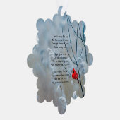 Christelijke Memorial Keepsake Kardinaal Red Bird Ornament Kaart (Rechts)