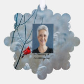 Christelijke Memorial Keepsake Kardinaal Red Bird Ornament Kaart (Achterkant)