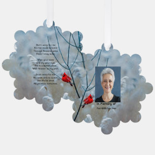 Christelijke Memorial Keepsake Kardinaal Red Bird Ornament Kaart