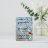 Christelijke Memorial Keepsake Kardinaal Red Bird Visitekaartje (Staand voorkant)