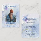 Christelijke Memorial Keepsake Memorial Dragonfly Visitekaartje (Voorkant / Achterkant)