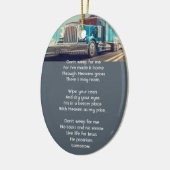 Christelijke Memorial Keepsake Semi Truck Trailer Keramisch Ornament (Links)