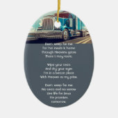 Christelijke Memorial Keepsake Semi Truck Trailer Keramisch Ornament (Voorkant)