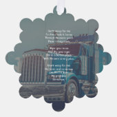 Christelijke Memorial Keepsake Semi Truck Trailer Ornament Kaart (Voorkant)