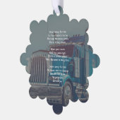 Christelijke Memorial Keepsake Semi Truck Trailer Ornament Kaart (Links)