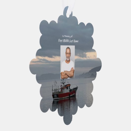 Christelijke Memorial Keepsake Vissende bootvisser Ornament Kaart (Rechts)