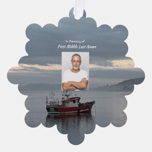 Christelijke Memorial Keepsake Vissende bootvisser Ornament Kaart (Voorkant)