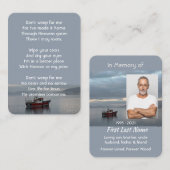 Christelijke Memorial Keepsake Vissende bootvisser Visitekaartje (Voorkant / Achterkant)