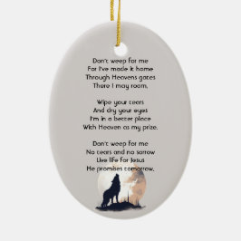 Christelijke Memorial Lone Wolf Howling Animal Keramisch Ornament