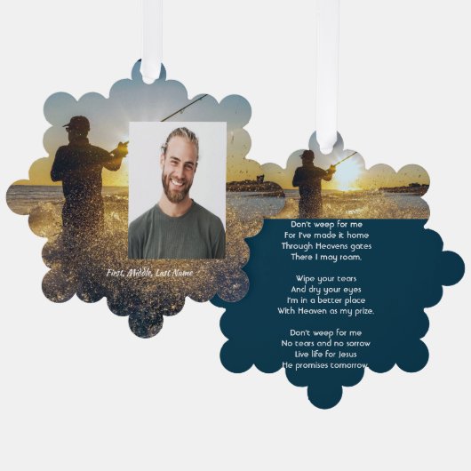 Christelijke Memorial Ocean Fly Vissen Visser Ornament Kaart (Voorkant / Achterkant)