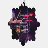 Christelijke Memorial Photo Drummer Drums Band Ornament Kaart (Links)