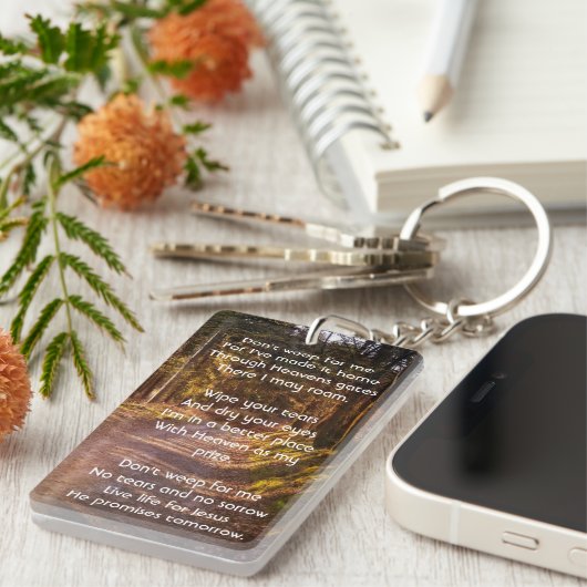 Christelijke Memorial Photo Prayer Forest Trail Wa Sleutelhanger (Voorkant Rechts)