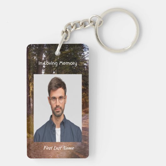 Christelijke Memorial Photo Prayer Forest Trail Wa Sleutelhanger (achterkant)