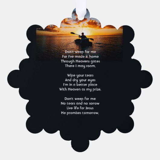 Christelijke Memorial Pocket Kaart Kajakken Sport (Achterkant)