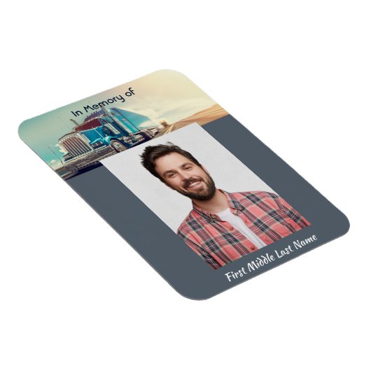 Christelijke Memorial Semi Truck Tractor Trailer Magneet (Rechterzijde)