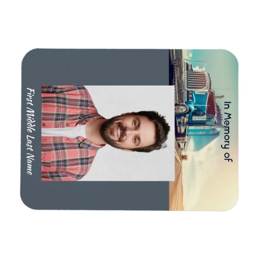 Christelijke Memorial Semi Truck Tractor Trailer Magneet (Horizontaal)