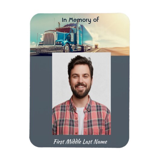 Christelijke Memorial Semi Truck Tractor Trailer Magneet (Verticaal)