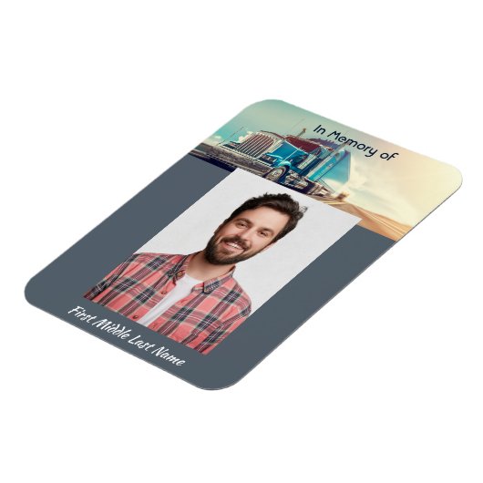 Christelijke Memorial Semi Truck Tractor Trailer Magneet (Linkerzijde)