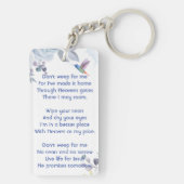 Christelijke Memory Keepsake Hummingbird Blue Roze Sleutelhanger (achterkant)