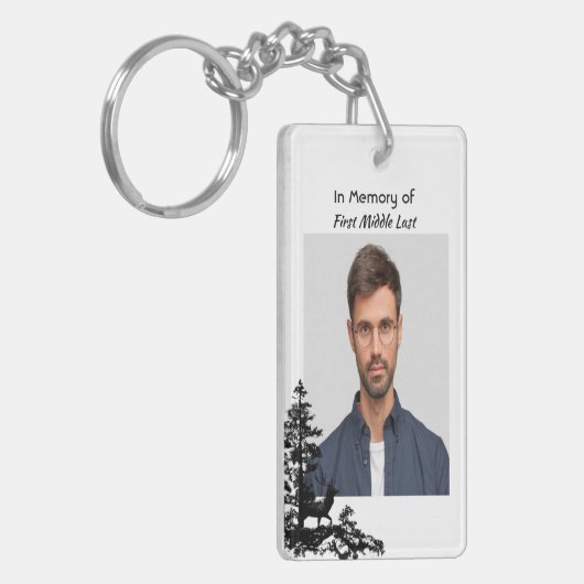 Christelijke Memory Keepsake Mannelijke herten Sleutelhanger (Voorkant Links)