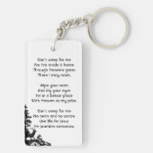 Christelijke Memory Keepsake Mannelijke herten Sleutelhanger (achterkant)