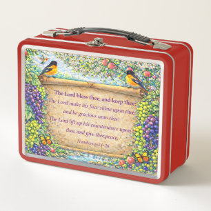 Christelijke Metal Lunchbox Bloemrijke Schriftteks