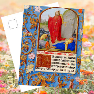 Christelijke middeleeuwse Manuscript opstanding Pa Feestdagenkaart