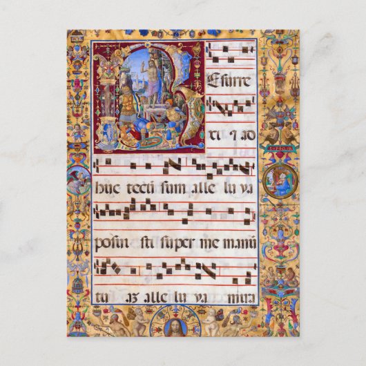 Christelijke middeleeuwse opstanding briefkaart (Voorkant)