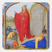 Christelijke middeleeuwse opstanding van Jezus Vierkante Sticker (Voorkant)