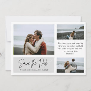 Christelijke Minimalistische Save The Date Foto Co Kaart