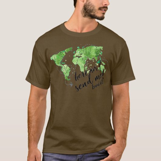 Christelijke Missionaire Pilot Map Aviation Isaiah T-shirt (Voorkant)