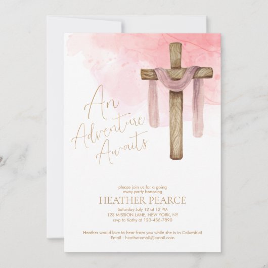 Christelijke missionaris weggaan feest kaart (Voorkant)