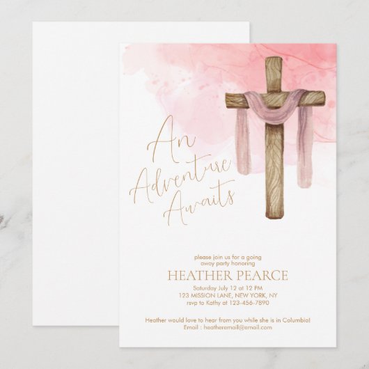 Christelijke missionaris weggaan feest kaart (Voorkant / Achterkant)