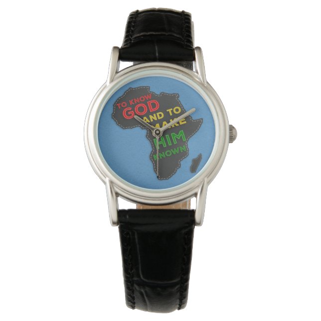 Christelijke missionariskaart van Afrika | Faux Fe Horloge (Voorkant)