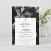 Christelijke moderne bloemviering van het leven kaart (Staand voorkant)