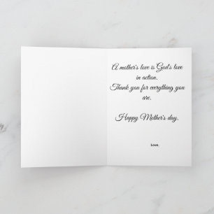 Christelijke Moederdag cadeau geschenk voor moeder Kaart
