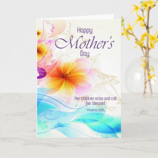 Christelijke Moederdag Kaart Bijbelvers (Gele Bloem)