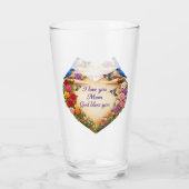 Christelijke Moeder's Gift Bloemhart Glas Cup (Achterkant)