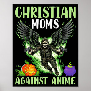 Christelijke moeders tegen anime skelet engelenvle poster