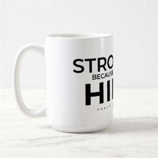 Christelijke mok Psalm 28:7 Sterk in Hem