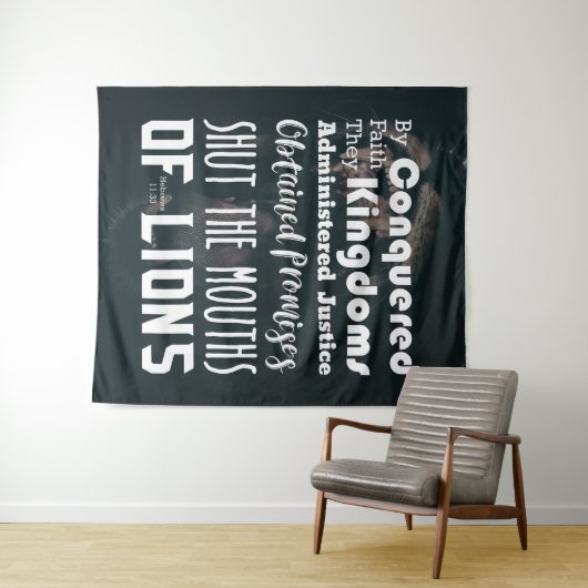 Christelijke Mondjes van Leeuwen Schrift Wandkleed (In Situ (horizontaal))