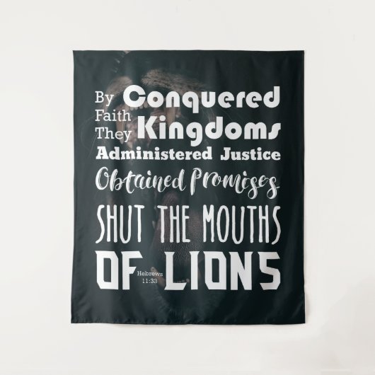 Christelijke Mondjes van Leeuwen Schrift Wandkleed (Voorkant)