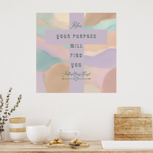 Christelijke Motivatie Cross Canvas Print (Keuken)