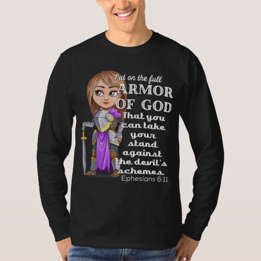 Christelijke Motivation Armor of God Ephesians 611 T-shirt (Voorkant)
